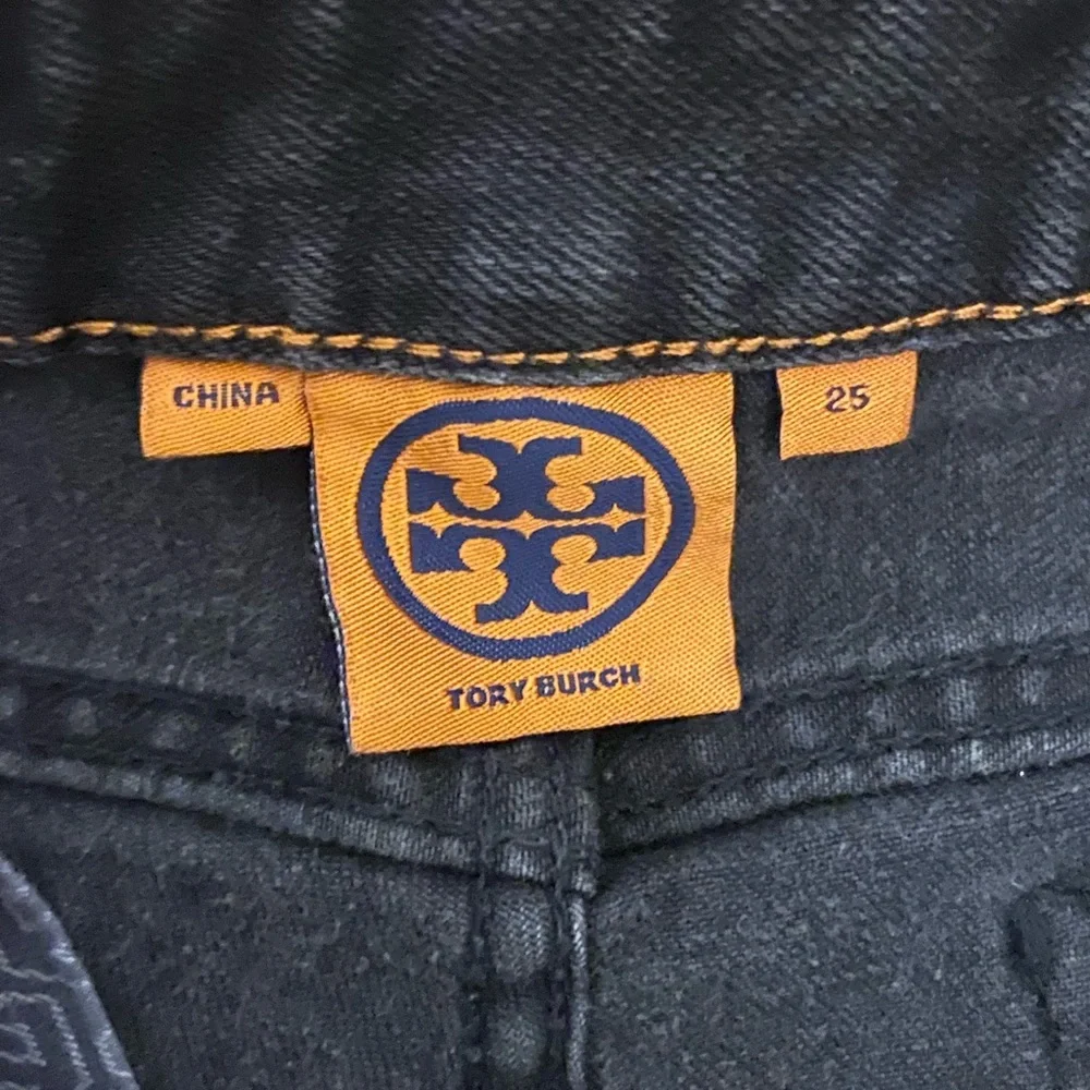 Tory Burch Black Straight Leg Jeans Size 25 - Picture 6 of 10